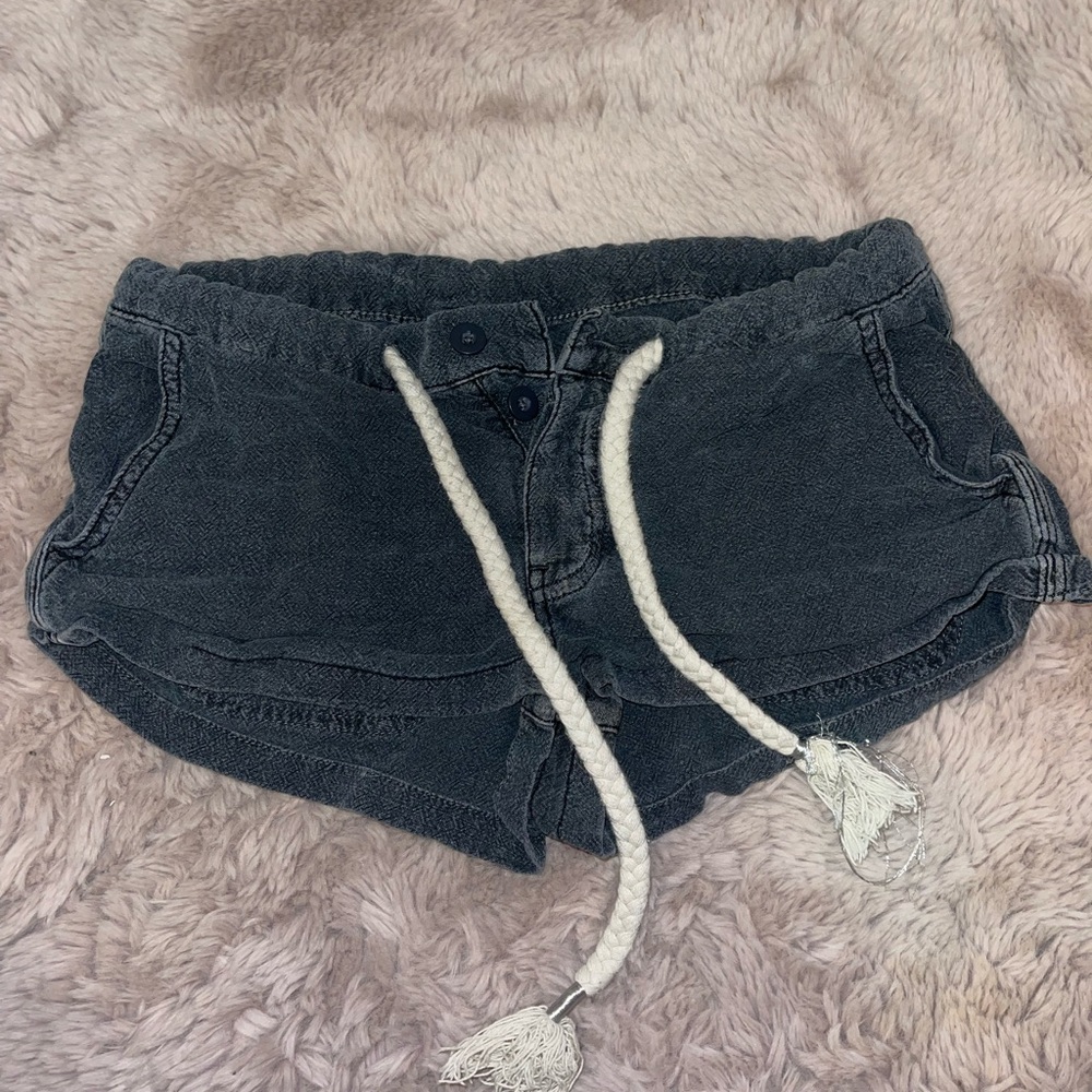 Free People Black High Waist Shorts Elastic Waistband